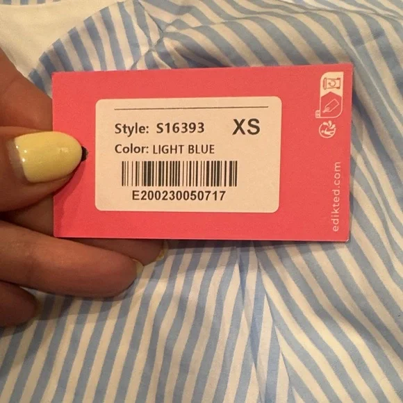 NWT Edikted Nera Light Blue and White Striped Skirt - Picture 2 of 3